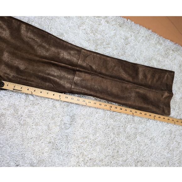 Y2K Vintage Cache Metallic Leather Bootcut Pants Bronze Brown Size 8 - Picture 5 of 15